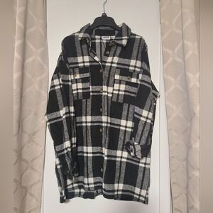 Noisy May Checkered Button Down Shirt Womens Size Medium